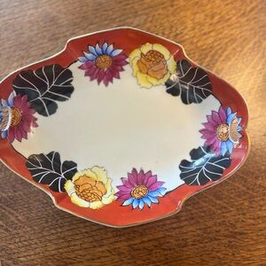 Rare Antique Noritake Hand Painted Open Handle Serving Bowl 1920’s-1930’s